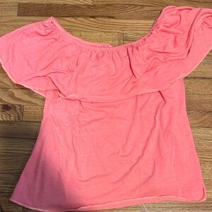 Off-Shoulder Coral Top